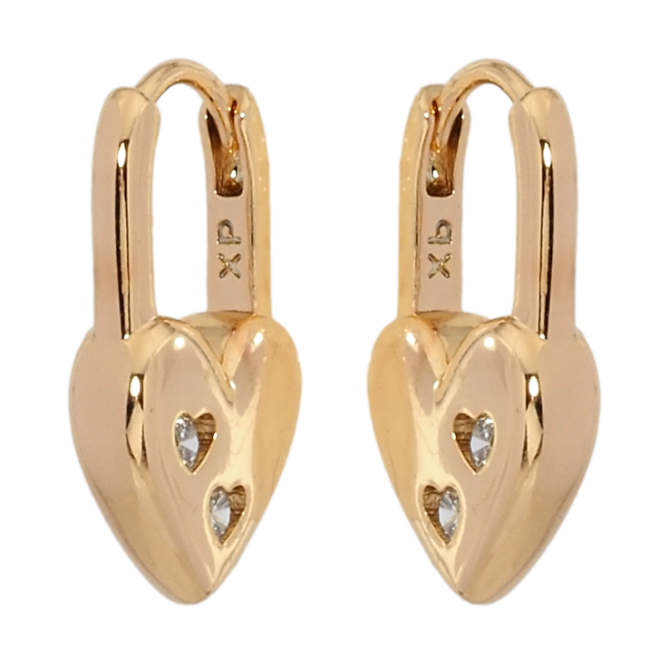 Сережки Xuping Позолота 18K колечка Серця-замочки фото №9 Сережки Xuping Позолота 18K колечка Серця-замочки фото №9