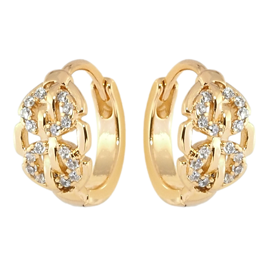 Серьги Xuping Позолота 18K колечки Декоративный узор цирконием фото №1 Серьги Xuping Позолота 18K колечки Декоративный узор цирконием фото №1