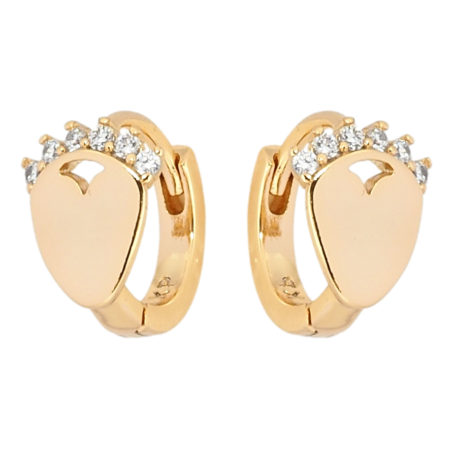 Сережки Xuping Позолота 18K колечка Декоративні серця з цирконієм фото №1