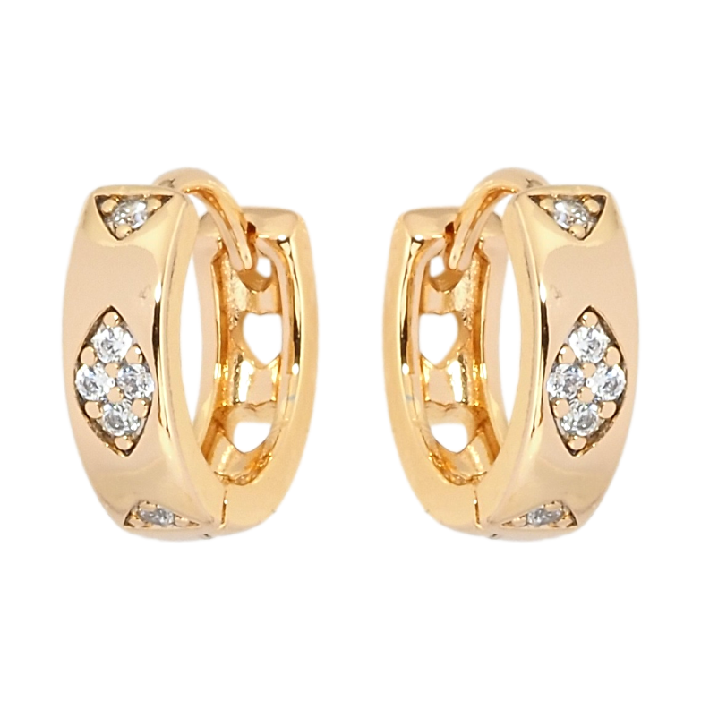 Сережки Xuping Позолота 18K колечка Ромбовий візерунок цирконієм фото №18 Сережки Xuping Позолота 18K колечка Ромбовий візерунок цирконієм фото №18