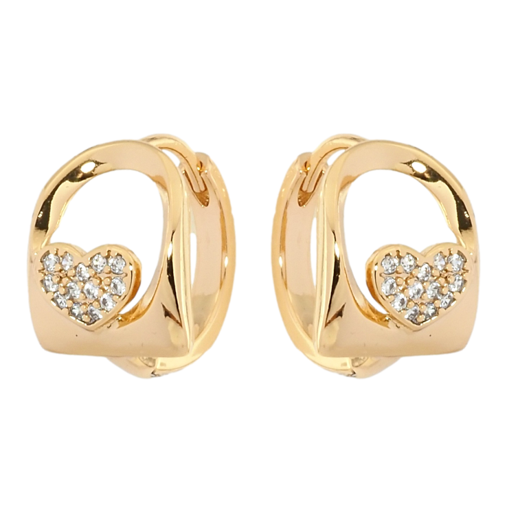 Сережки Xuping Позолота 18K колечка Сердечки з цирконієм фото №10 Сережки Xuping Позолота 18K колечка Сердечки з цирконієм фото №10