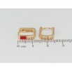 Серьги Xuping Позолота 18K колечки Прямоугольные с красной эмалью фото №2 Серьги Xuping Позолота 18K колечки Прямоугольные с красной эмалью фото №2