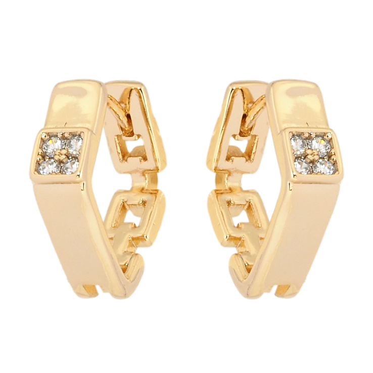 Сережки Xuping Позолота 18K колечка Декоративний візерунок з цирконієм фото №12 Сережки Xuping Позолота 18K колечка Декоративний візерунок з цирконієм фото №12