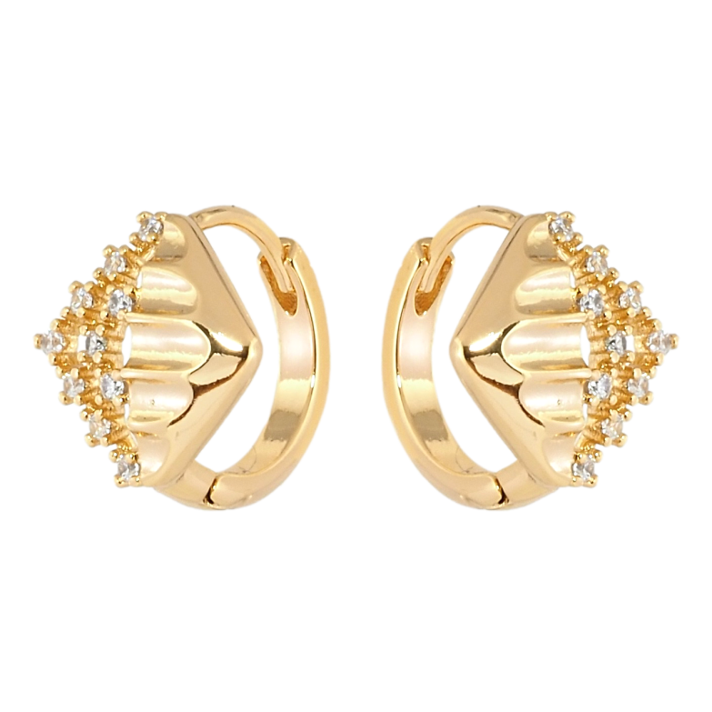 Сережки Xuping Позолота 18K колечка Ромби з цирконієм фото №6 Сережки Xuping Позолота 18K колечка Ромби з цирконієм фото №6