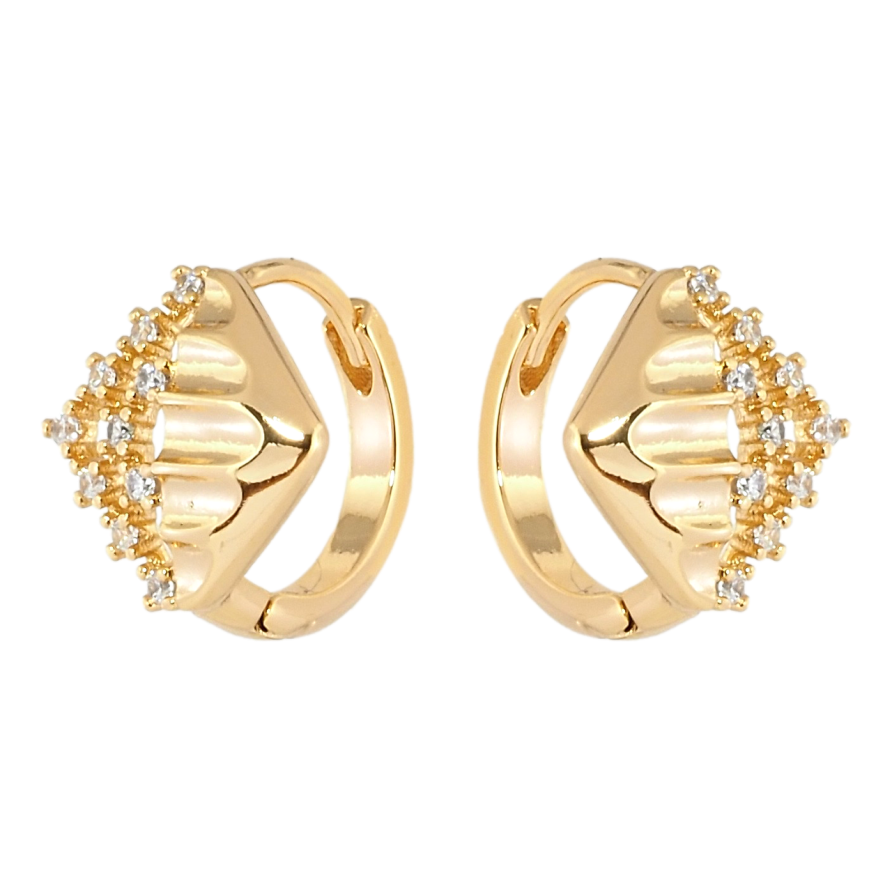 Серьги Xuping Позолота 18K колечки Ромбы с цирконием фото №1 Серьги Xuping Позолота 18K колечки Ромбы с цирконием фото №1