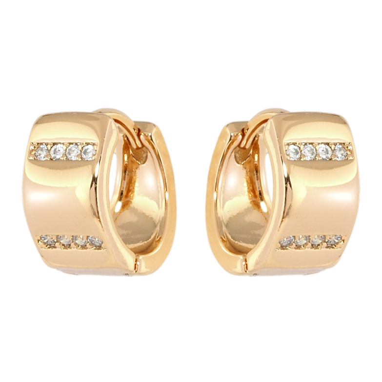 Сережки Xuping Позолота 18K колечка Візерунок доріжки цирконію фото №3