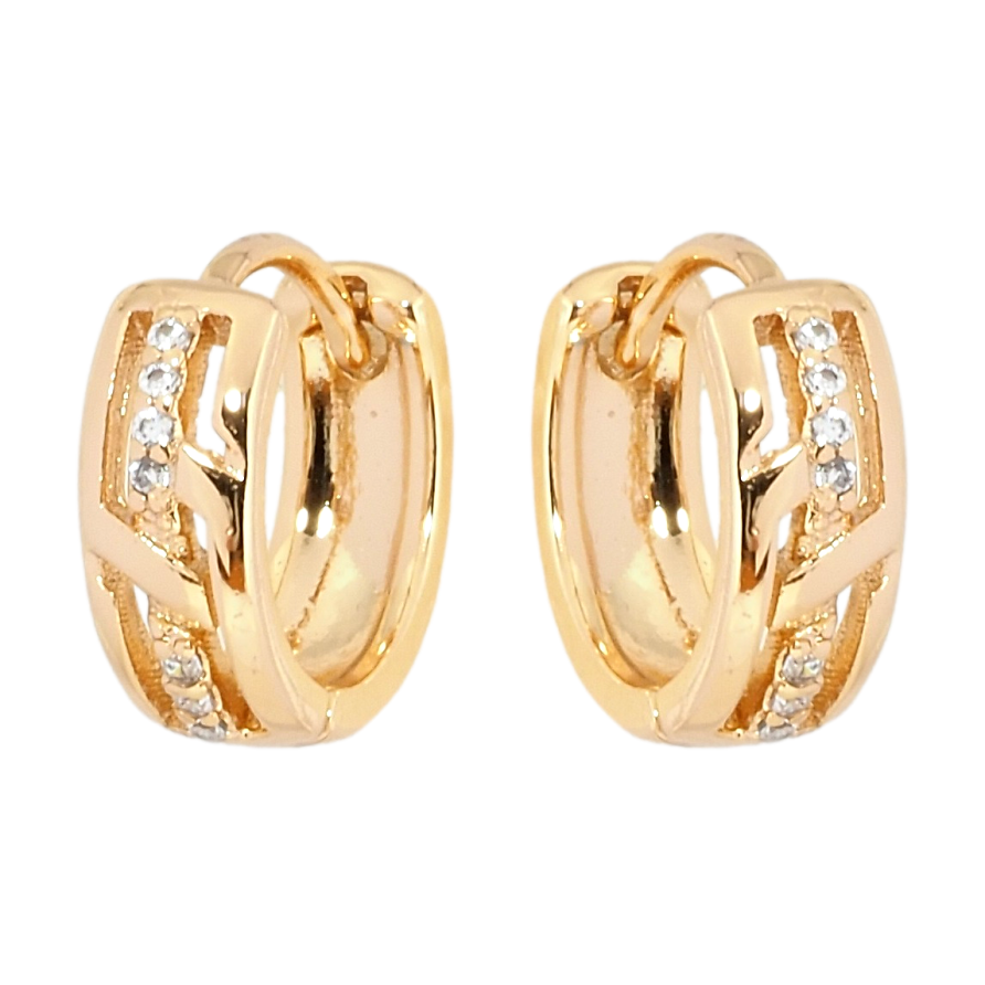 Сережки Xuping Позолота 18K колечка Декоративний візерунок з доріжкою цирконію фото №1