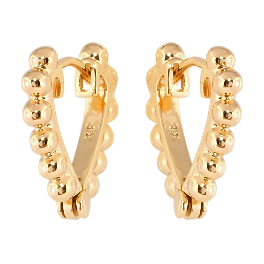 Сережки Xuping Позолота 18K колечка Серця з кульок фото №1 Сережки Xuping Позолота 18K колечка Серця з кульок фото №1