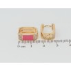 Сережки Xuping Позолота 18K колечка Інкрустація цирконієм із рожевою емаллю фото №2 Сережки Xuping Позолота 18K колечка Інкрустація цирконієм із рожевою емаллю фото №2
