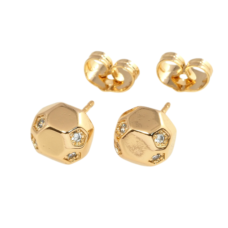 Серьги Xuping Позолота 18K пусеты Фигурные с вставками циркония фото №3 Серьги Xuping Позолота 18K пусеты Фигурные с вставками циркония фото №3
