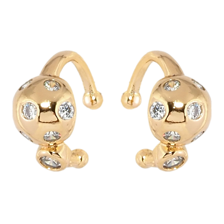 Серьги Xuping Позолота 18K каффы Круги с цирконием фото №21 Серьги Xuping Позолота 18K каффы Круги с цирконием фото №21