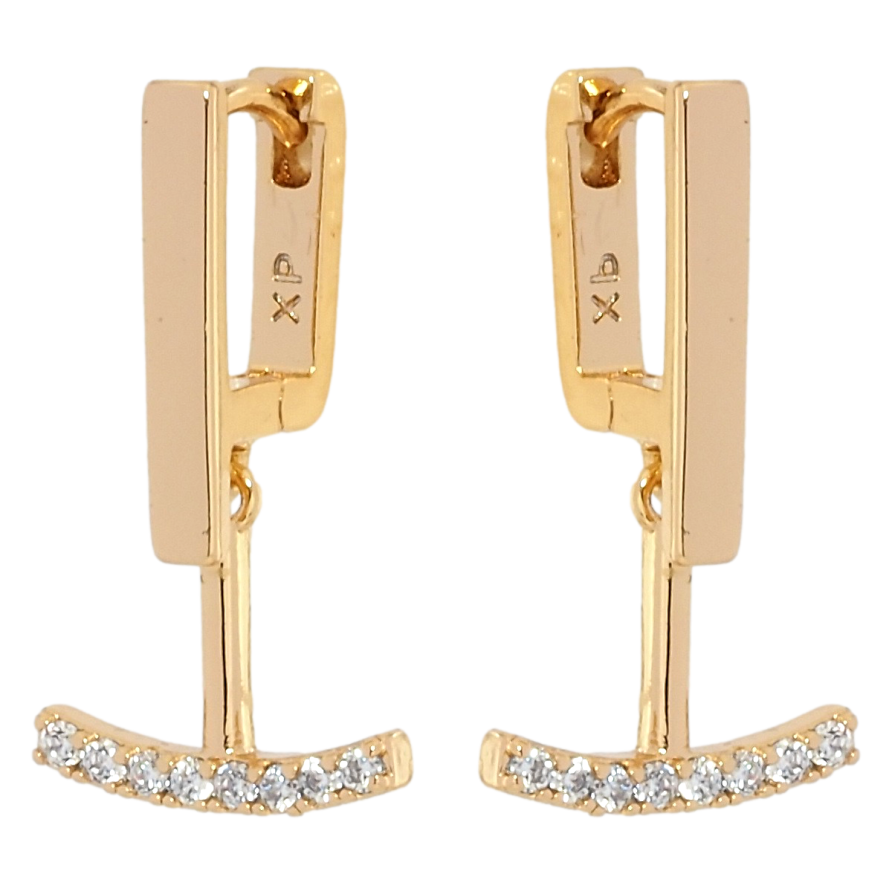 Серьги Xuping Позолота 18K подвески на колечках Декоративные подвески с цирконием фото №1
