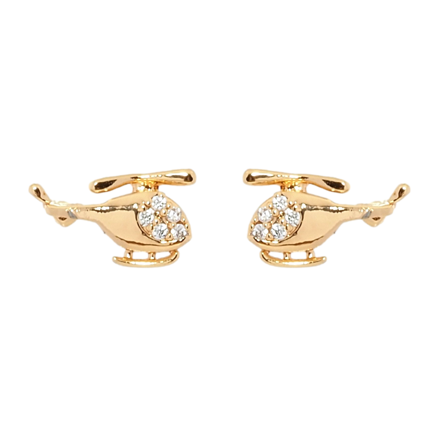 Серьги детские Xuping Позолота 18K пусеты Вертолетики фото №1 Серьги детские Xuping Позолота 18K пусеты Вертолетики фото №1