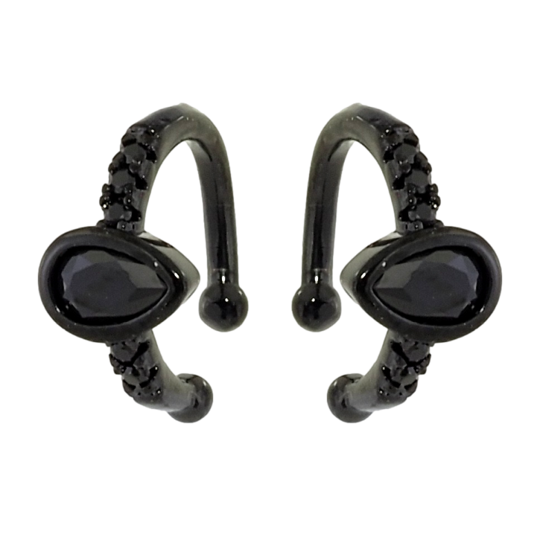 Сережки Xuping Позолота Black (чорне золото) кафи Крапельки з чорним цирконієм фото №21