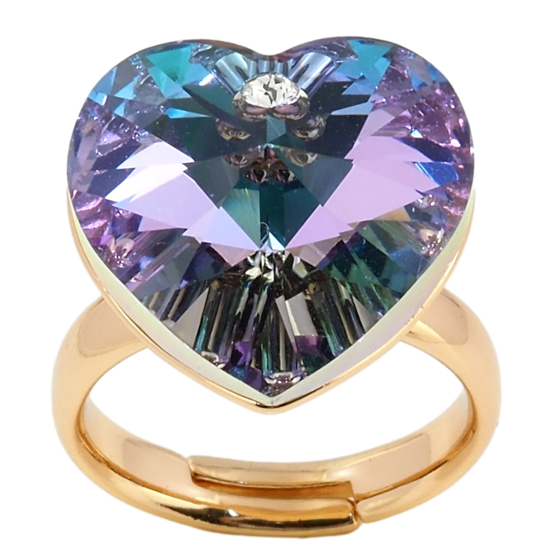 Каблучка Xuping колір 18K з кр-ми Swarovski Серце кристал Vitrail Medium фото №1 Каблучка Xuping колір 18K з кр-ми Swarovski Серце кристал Vitrail Medium фото №1