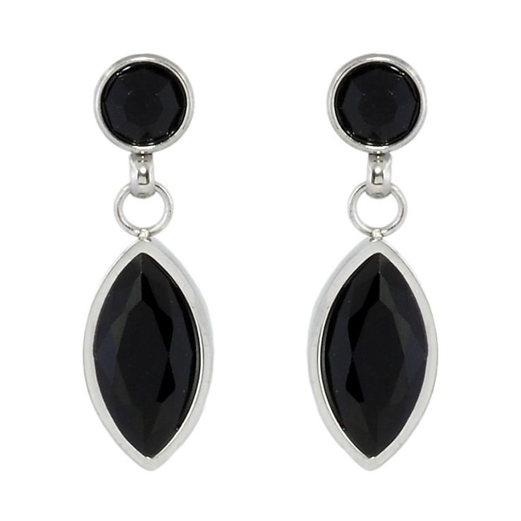 Сережки Xuping TTM Stainless Steel колір Родій пусети Підвіски з чорним цирконієм фото №24 Сережки Xuping TTM Stainless Steel колір Родій пусети Підвіски з чорним цирконієм фото №24