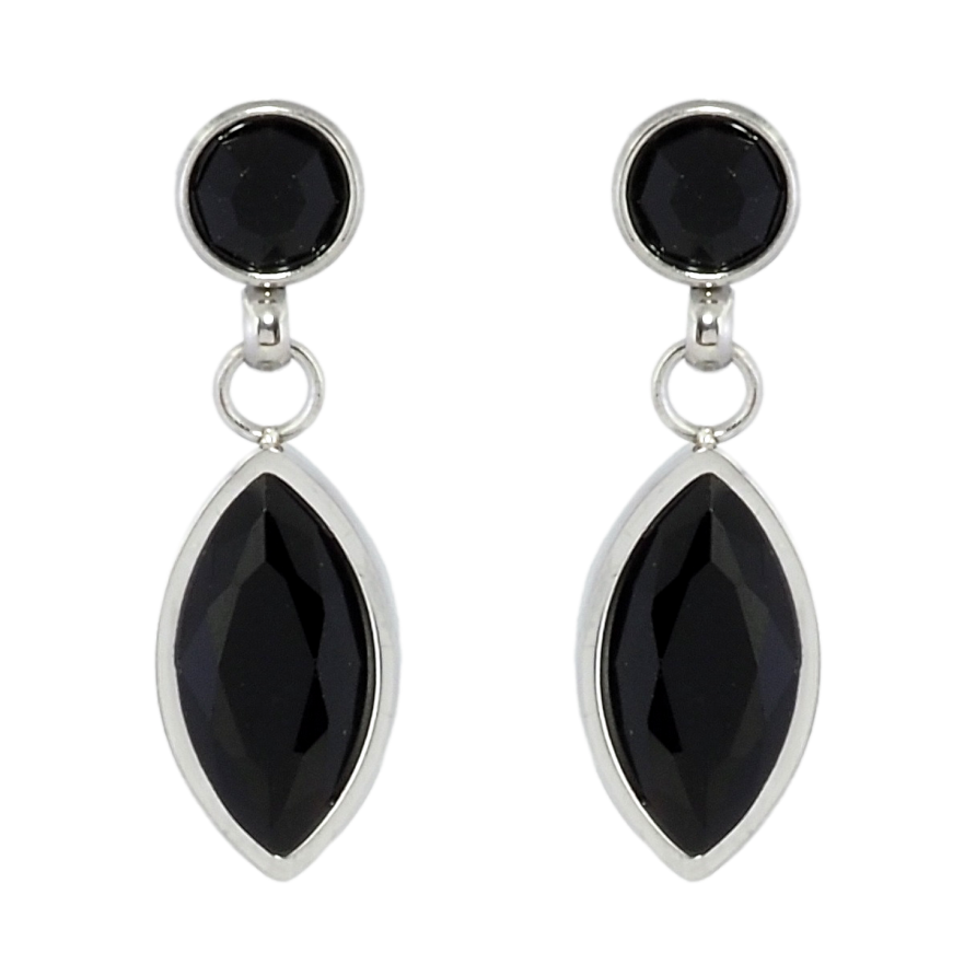 Серьги Xuping TTM Stainless Steel цвет Родий пусеты Подвески с черным цирконием фото №1 Серьги Xuping TTM Stainless Steel цвет Родий пусеты Подвески с черным цирконием фото №1