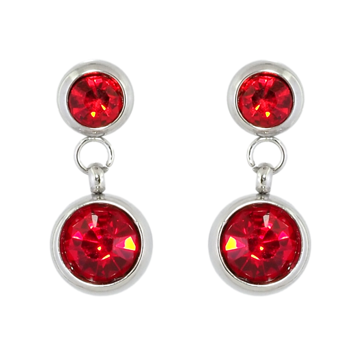 Сережки Xuping TTM Stainless Steel колір Родій пусети Підвіски з червоним цирконієм фото №9 Сережки Xuping TTM Stainless Steel колір Родій пусети Підвіски з червоним цирконієм фото №9