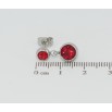 Сережки Xuping TTM Stainless Steel колір Родій пусети Підвіски з червоним цирконієм фото №2 Сережки Xuping TTM Stainless Steel колір Родій пусети Підвіски з червоним цирконієм фото №2