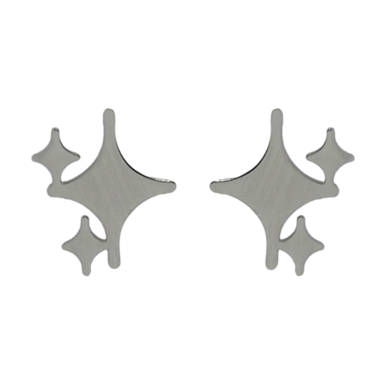 Сережки Xuping TTM Stainless Steel колір Родій пусети Зірки фото №1 Сережки Xuping TTM Stainless Steel колір Родій пусети Зірки фото №1