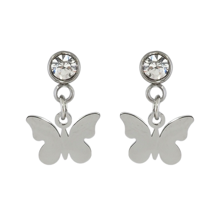 Сережки Xuping TTM Stainless Steel колір Родій пусети Підвіски метелики фото №19 Сережки Xuping TTM Stainless Steel колір Родій пусети Підвіски метелики фото №19