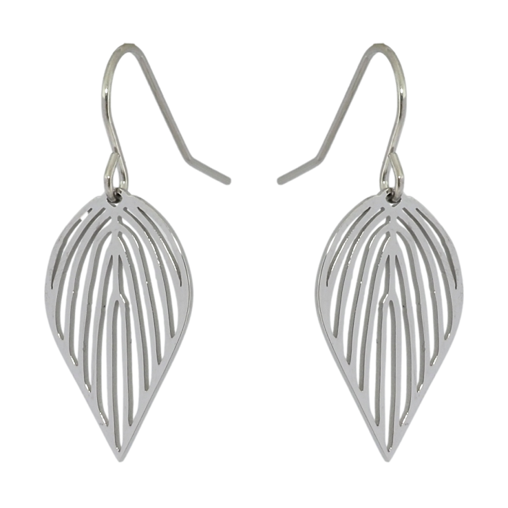 Сережки Xuping TTM Stainless Steel колір Родій французький замок Різьблені листочки фото №25 Сережки Xuping TTM Stainless Steel колір Родій французький замок Різьблені листочки фото №25