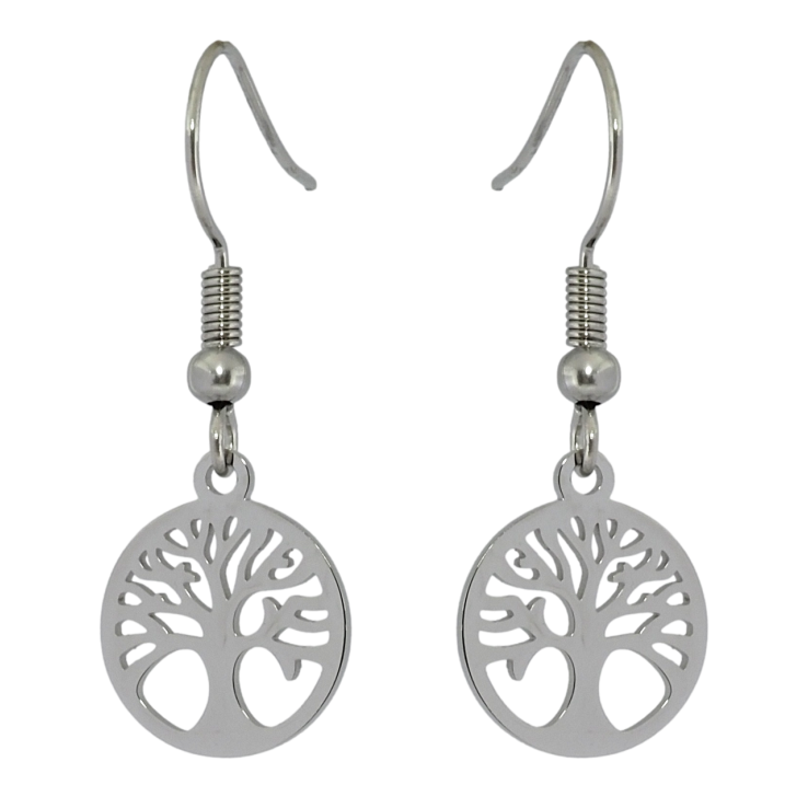 Сережки Xuping TTM Stainless Steel колір Родій французький замок Дерево життя фото №17