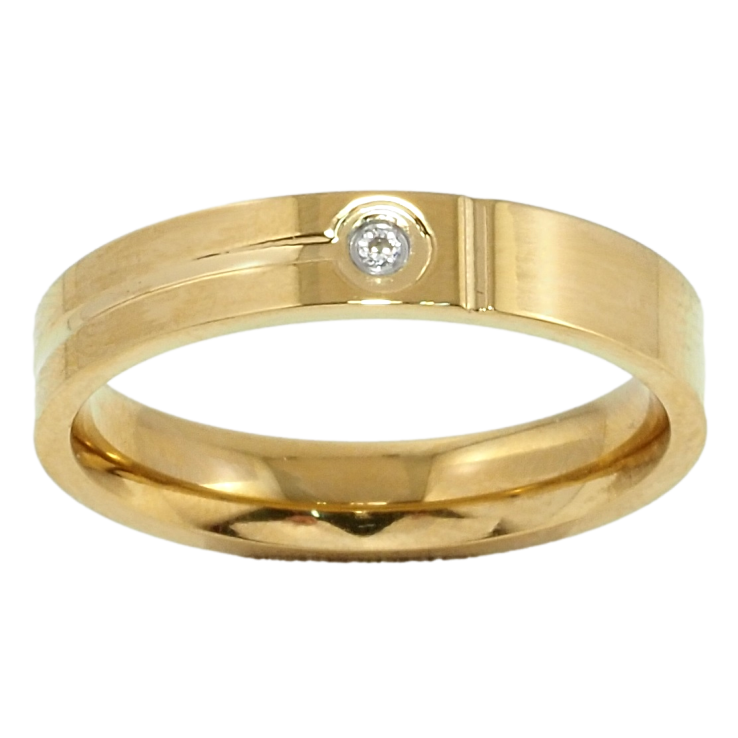 Каблучка Xuping TTM Stainless Steel Колір 14К Обручка, вставка цирконій, ш. 4мм фото №9 Каблучка Xuping TTM Stainless Steel Колір 14К Обручка, вставка цирконій, ш. 4мм фото №9