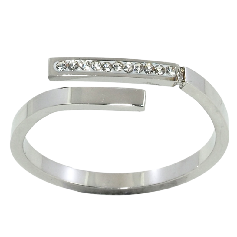 Каблучка Xuping TTM Stainless Steel Колір Родій Доріжка цирконію фото №3 Каблучка Xuping TTM Stainless Steel Колір Родій Доріжка цирконію фото №3