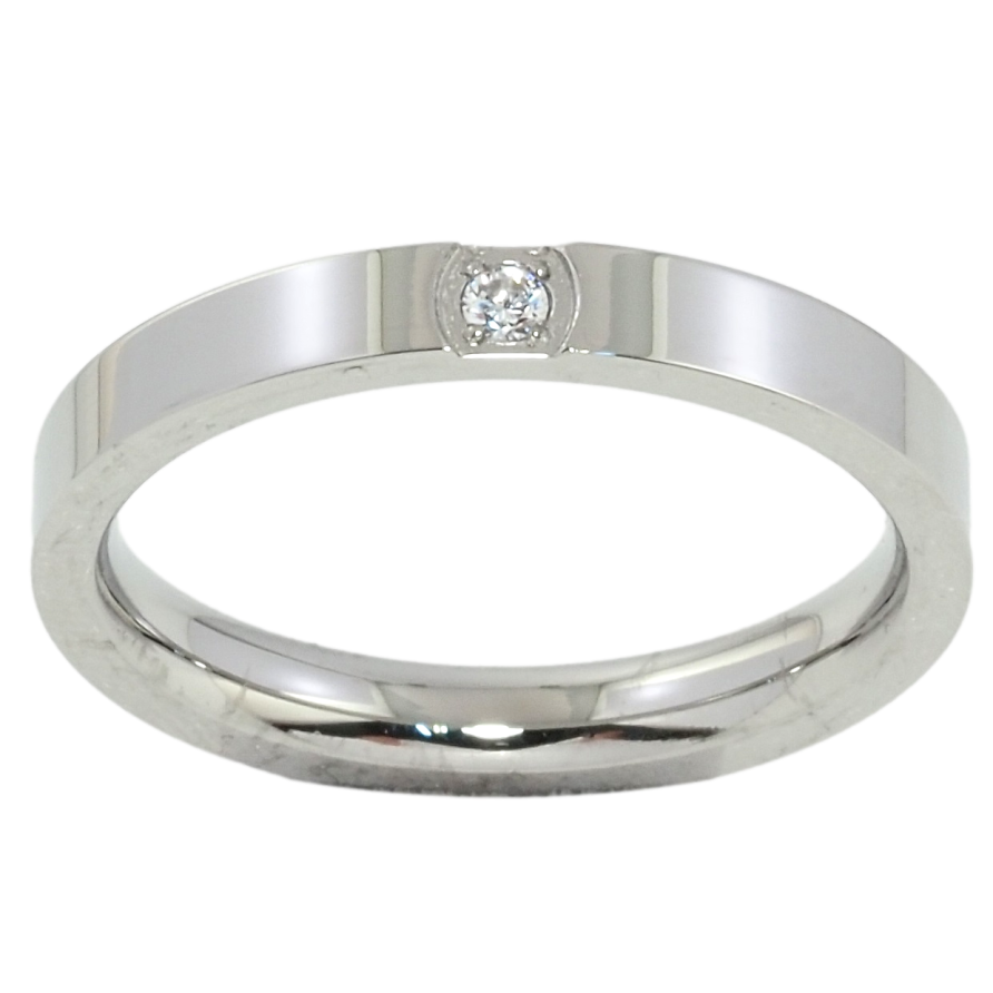 Кольцо Xuping TTM Stainless Steel Цвет Родий Вставка фианит фото №1