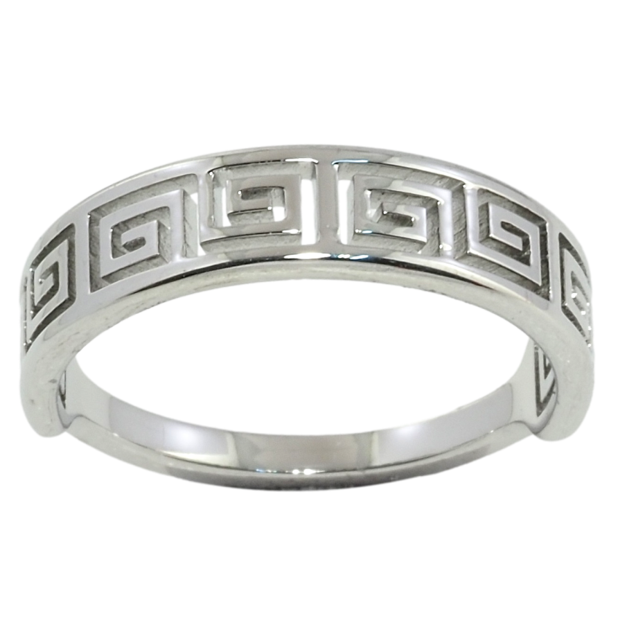 Каблучка Xuping TTM Stainless Steel Колір Родій Різьблений грецький орнамент фото №1 Каблучка Xuping TTM Stainless Steel Колір Родій Різьблений грецький орнамент фото №1