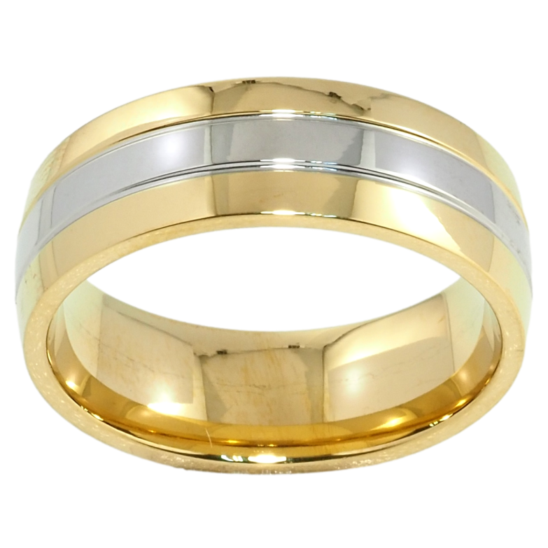 Каблучка Xuping TTM Stainless Steel Колір 14К + Родій Обручка, ш. 7мм фото №5 Каблучка Xuping TTM Stainless Steel Колір 14К + Родій Обручка, ш. 7мм фото №5