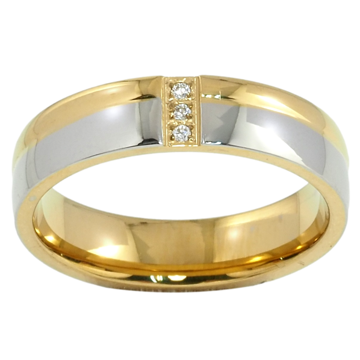 Каблучка Xuping TTM Stainless Steel Колір 14К + Родій Обручка, з цирконієм ш. 5мм фото №15 Каблучка Xuping TTM Stainless Steel Колір 14К + Родій Обручка, з цирконієм ш. 5мм фото №15