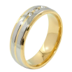 Каблучка Xuping TTM Stainless Steel Колір 14К + Родій Обручка, з цирконієм ш. 6мм фото №2 Каблучка Xuping TTM Stainless Steel Колір 14К + Родій Обручка, з цирконієм ш. 6мм фото №2