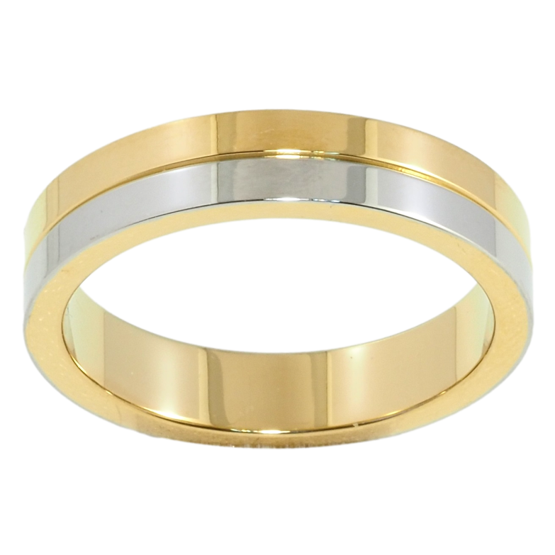 Каблучка Xuping TTM Stainless Steel Колір 14К + Родій Обручка, з візерунком ш.4мм фото №1 Каблучка Xuping TTM Stainless Steel Колір 14К + Родій Обручка, з візерунком ш.4мм фото №1