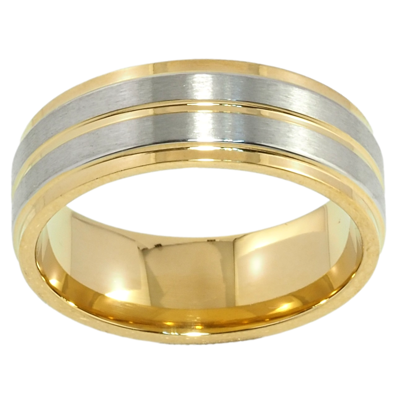 Каблучка Xuping TTM Stainless Steel Колір 14К + Родій Обручка, з візерунком ш.7мм фото №10 Каблучка Xuping TTM Stainless Steel Колір 14К + Родій Обручка, з візерунком ш.7мм фото №10