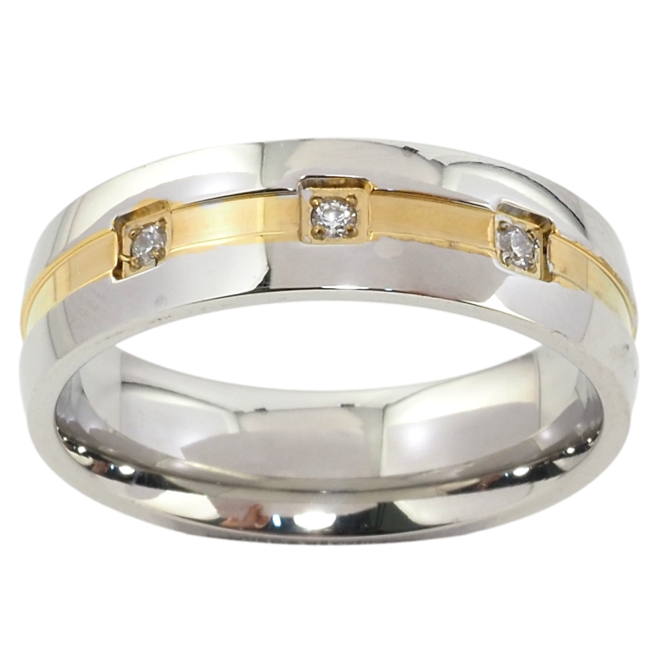Каблучка Xuping TTM Stainless Steel Колір 14К + Родій Обручка, з візерунком та цирконієм,ш.6мм фото №17 Каблучка Xuping TTM Stainless Steel Колір 14К + Родій Обручка, з візерунком та цирконієм,ш.6мм фото №17