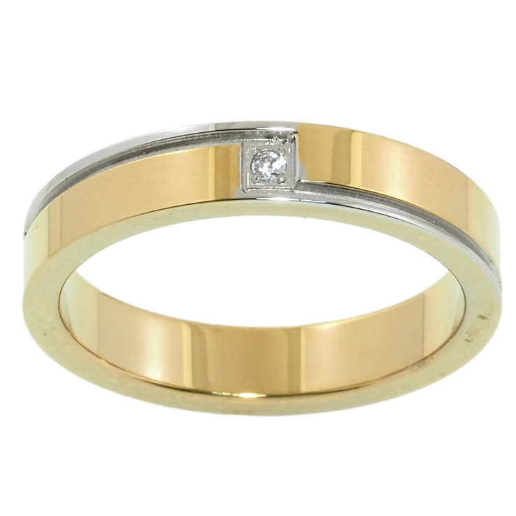 Каблучка Xuping TTM Stainless Steel Колір 14К + Родій Обручка, з візерунком та цирконієм,ш.4мм фото №20 Каблучка Xuping TTM Stainless Steel Колір 14К + Родій Обручка, з візерунком та цирконієм,ш.4мм фото №20