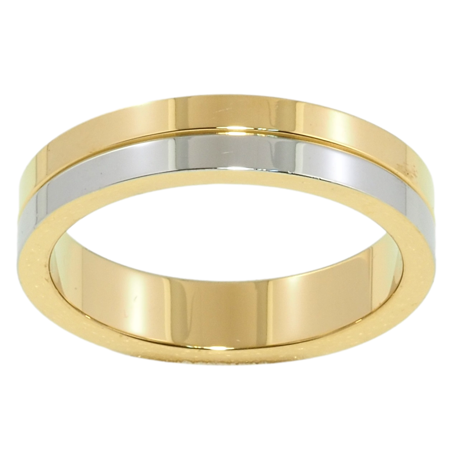 Каблучка Xuping TTM Stainless Steel Колір 14К + Родій Обручка, з візерунком, ш.4.5мм фото №1 Каблучка Xuping TTM Stainless Steel Колір 14К + Родій Обручка, з візерунком, ш.4.5мм фото №1