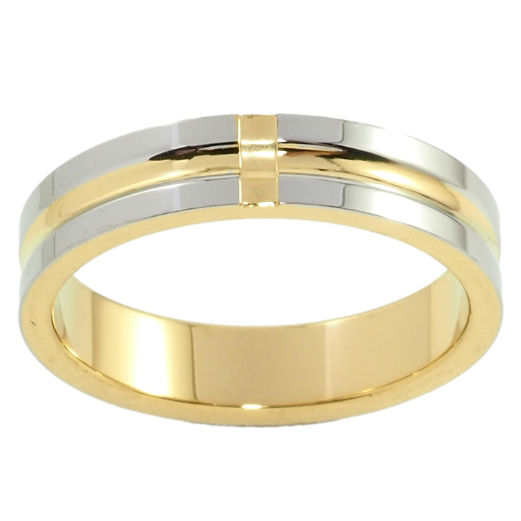 Каблучка Xuping TTM Stainless Steel Колір 14К + Родій Візерунок смугами, ш.4.5мм фото №6 Каблучка Xuping TTM Stainless Steel Колір 14К + Родій Візерунок смугами, ш.4.5мм фото №6