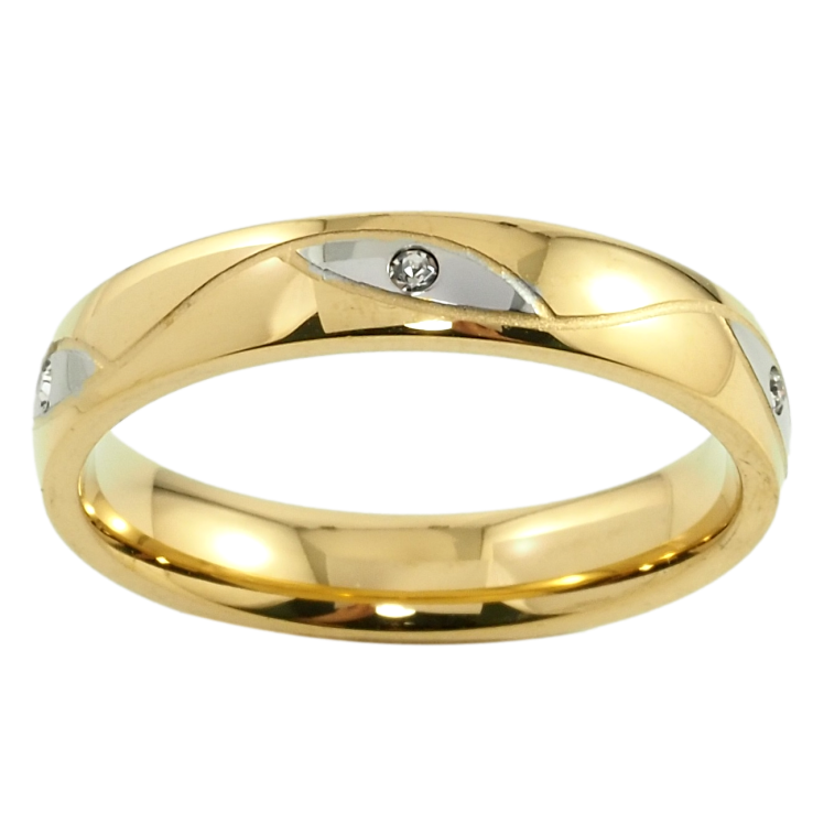 Каблучка Xuping TTM Stainless Steel Колір 14К + Родій Візерунок з цирконієм, ш.4мм фото №10 Каблучка Xuping TTM Stainless Steel Колір 14К + Родій Візерунок з цирконієм, ш.4мм фото №10