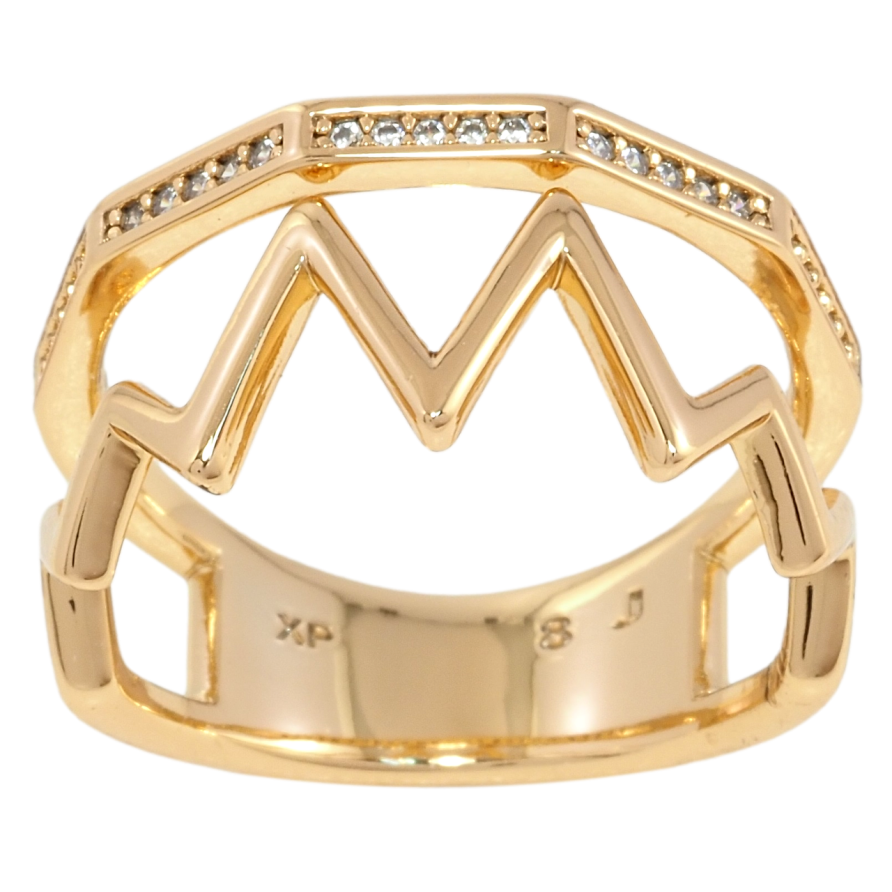 Каблучка Xuping Позолота 18K Доріжка цирконію із зигзагом фото №1 Каблучка Xuping Позолота 18K Доріжка цирконію із зигзагом фото №1