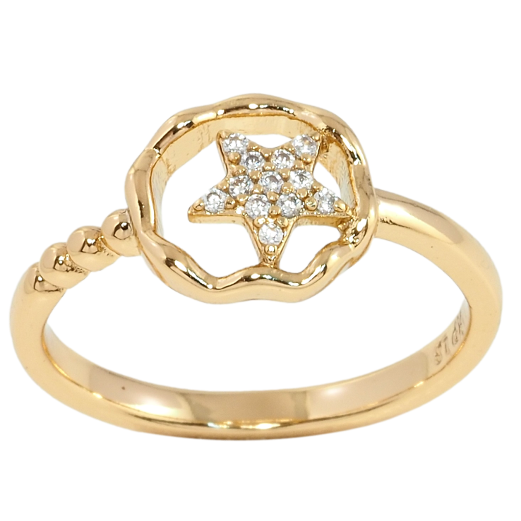 Каблучка Xuping Позолота 18K Зірка у кружечку фото №11 Каблучка Xuping Позолота 18K Зірка у кружечку фото №11