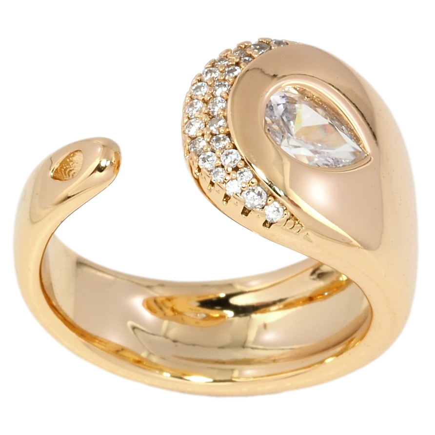 Каблучка Xuping Позолота 18K Орнамент із цирконієм фото №1 Каблучка Xuping Позолота 18K Орнамент із цирконієм фото №1