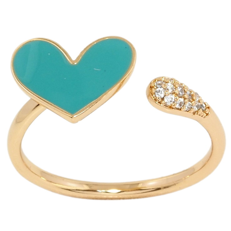 Каблучка Xuping Позолота 18K Серце з бірюзовою емаллю фото №23