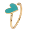 Каблучка Xuping Позолота 18K Серце з бірюзовою емаллю фото №2