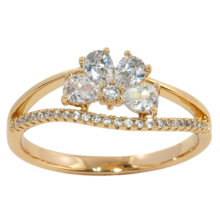 Каблучка Xuping Позолота 18K Кристальна квітка фото №8 Каблучка Xuping Позолота 18K Кристальна квітка фото №8