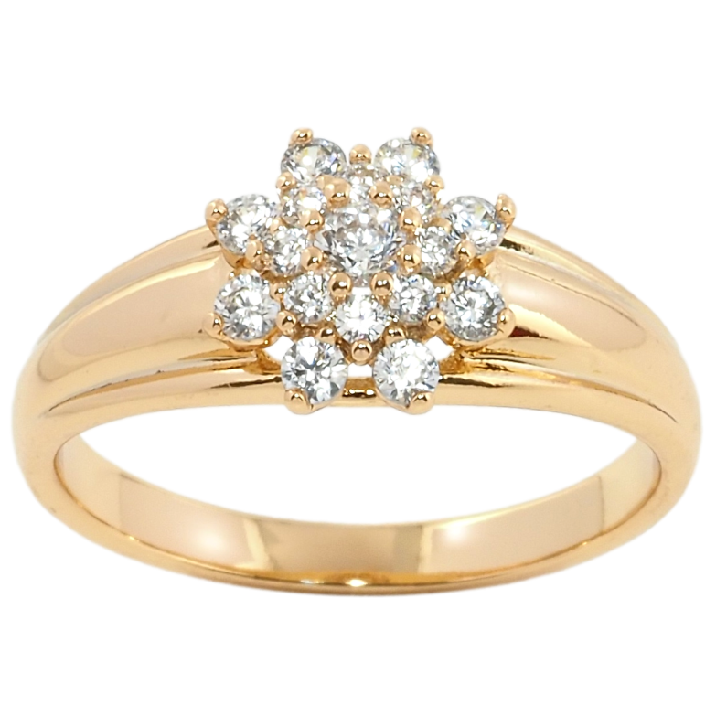 Каблучка Xuping Позолота 18K Кристальна квітка фото №1 Каблучка Xuping Позолота 18K Кристальна квітка фото №1