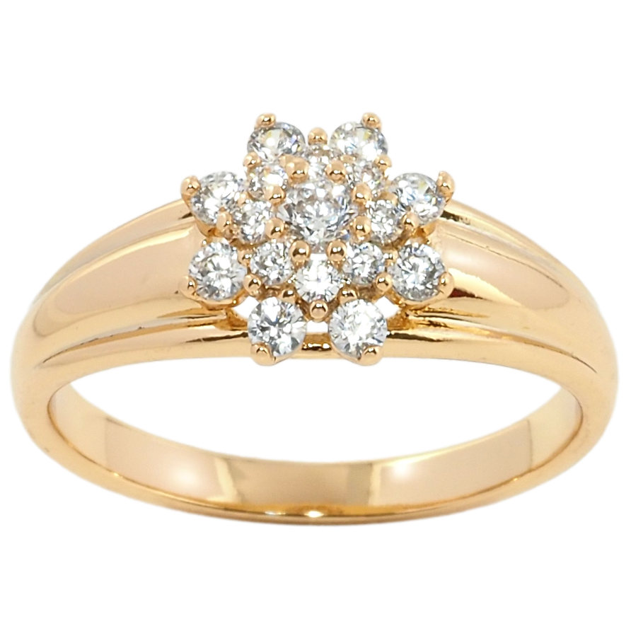 Каблучка Xuping Позолота 18K Кристальна квітка фото №1 Каблучка Xuping Позолота 18K Кристальна квітка фото №1