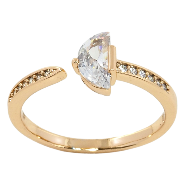 Кольцо Xuping Позолота 18K Дорожка циркония с фианитом фото №3